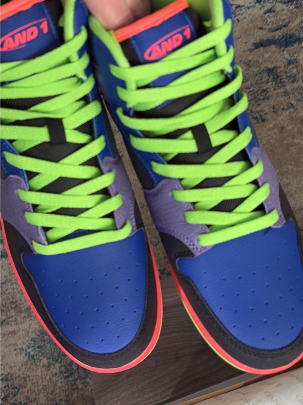 Kids Blue & Neon Green Athletic Sneakers - AND1